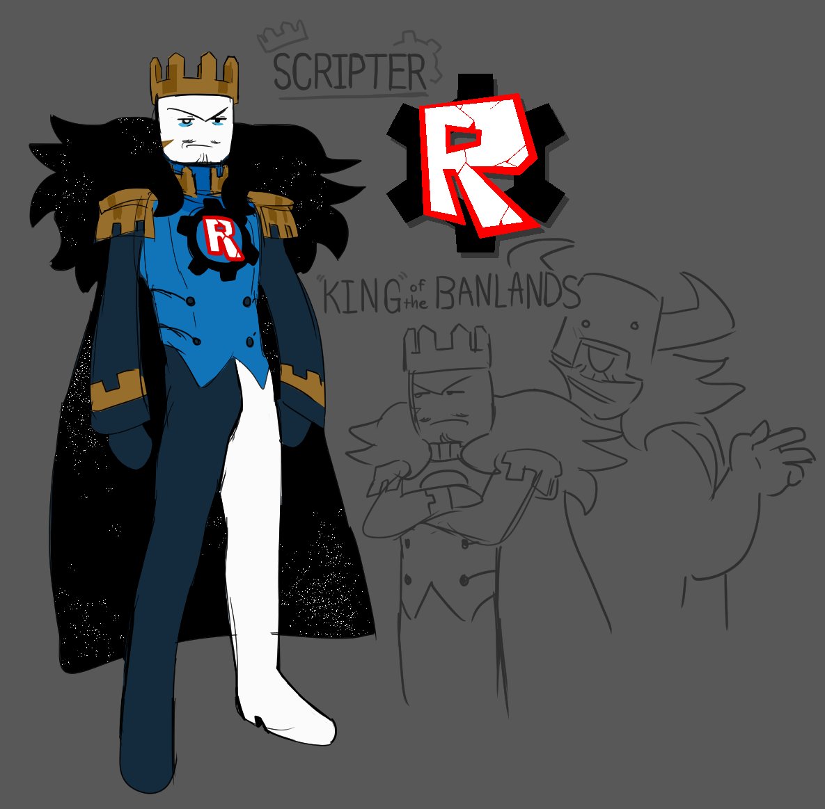 valvure's tweet image. Cause theres like NO content of him, heres my Scripter design I kept putting off posting. I told myself Id redo it to look better for posting, but like hell am i doing that so. Have the jank
surprised no one made him look like a greedy evil king yet.......
#roblox #robloxadmins