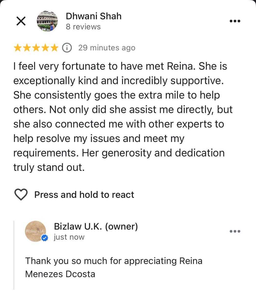 A lovely testimonial. It’s not what you know or who you know but how you make them feel that gets remembered. #reviews #testimonial #KindnessMatters