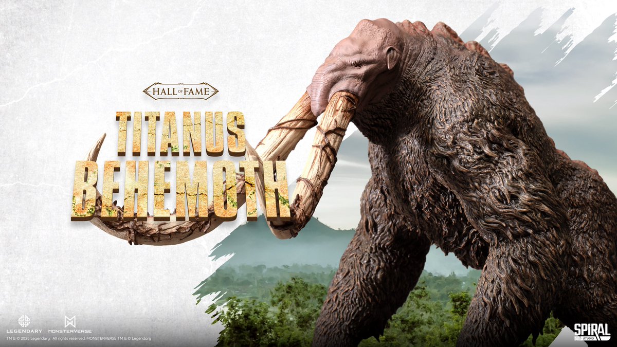 studio_spiral's tweet photo. Discover the awe-inspiring Titanus Behemoth statue, an exceptional addition to the Hall of Fame series by Spiral Studio. Meticulously sculpted and painted using official assets from the movie, this statue captures the grandeur and detail of the mighty Titanus Behemoth, an iconic figure that stands tall among Titans.

Titanus Behemoth is not just a striking collectible; it is a symbol of nature's resilience and power. As a rival to Titanus Amhuluk, both Titans play pivotal roles in maintaining the delicate balance of the world's forestation. Whether you're a devoted fan of these colossal guardians or a collector of extraordinary art, the Titanus Behemoth statue is a must-have.

Expertly crafted with attention to detail, this statue brings the character to life, showcasing its majestic form and intricate features that embody the essence of this mythical creature. Pair it with the Titanus Amhuluk statue for a compelling display that emphasizes the epic rivalry and harmony of the Titans.

Elevate your collection with the Titanus Behemoth statue, where artistry meets cinematic legacy. Make this stunning piece a centerpiece in your home or a standout highlight in your display today!

ORDER DETAILS
・ Pre-order Starts: 31st March, 2025
・ Pre-order Ends: 31st May, 2025
・ Est. Arrival: September 2025
・ Edition Size: TBD
・ Price: $189

PRODUCT SPECIFICATIONS
・3D Sculpt by Tanaka Kenichi
・Color Design by Man Thanapath
・Dimensions - H: 24.1 cm / W: 18.1 cm / L: 36 cm
・Materials: PVC

TM & © 2025 Legendary. All rights reserved, MONSTERVERSE TM & © Legendary