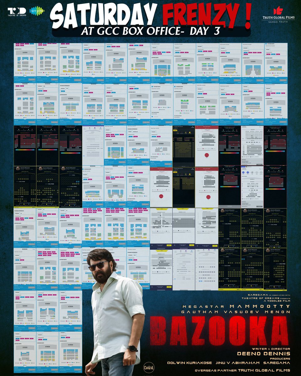 Saturday Frenzy 💥 at GCC Box Office - Day 3✨

#Bazooka Running Successfully in Cinemas Now !!

#Mammootty #GauthamVasudevMenon #DeenoDennis #Saregama #TheatreOfDreams #SamadTruth #TruthGlobalFilms