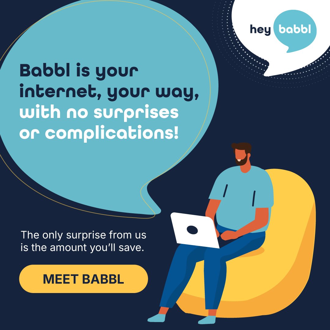 heybabbl's tweet photo. Babbl Internet offers high-speed connections with no contracts and unlimited data. Switching is easy with our self-serve setup. #SwitchToBabbl #HighSpeedInternet #NoContracts https://t.co/Gj3sG5CbtG