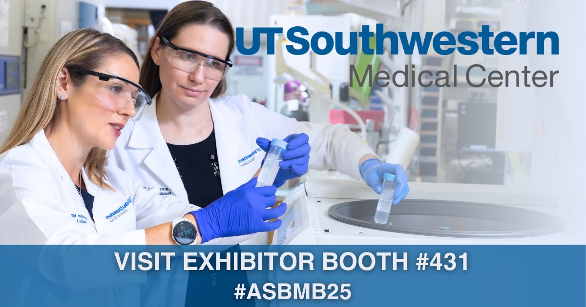 UTSW Science (@utswscience) on Twitter photo Visit <a href="/UTSWMedCenter/">UT Southwestern Medical Center</a> at booth #431 at #ASBMB25 to learn more about our postdoc research opportunities! bit.ly/4gAuEdW Visit <a href="/UTSWMedCenter/">UT Southwestern Medical Center</a> at booth #431 at #ASBMB25 to learn more about our postdoc research opportunities! bit.ly/4gAuEdW