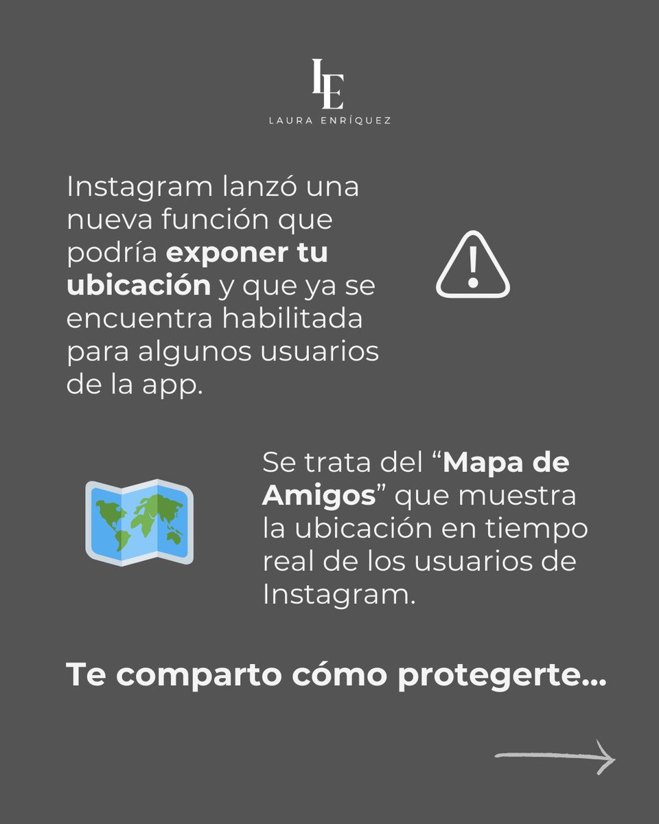 lauraenriquezr's tweet photo. ¿Ya checaron la nueva actualización de IG que puede poner en riesgo tu privacidad? 
Algunos usuarios ya están experimentando una nueva función que activa tu ubicación en tiempo real en esta red social.
Te explico este hilo 🧵 cómo desactivar esta función 👇🏻 https://t.co/iAwPvqDhY2