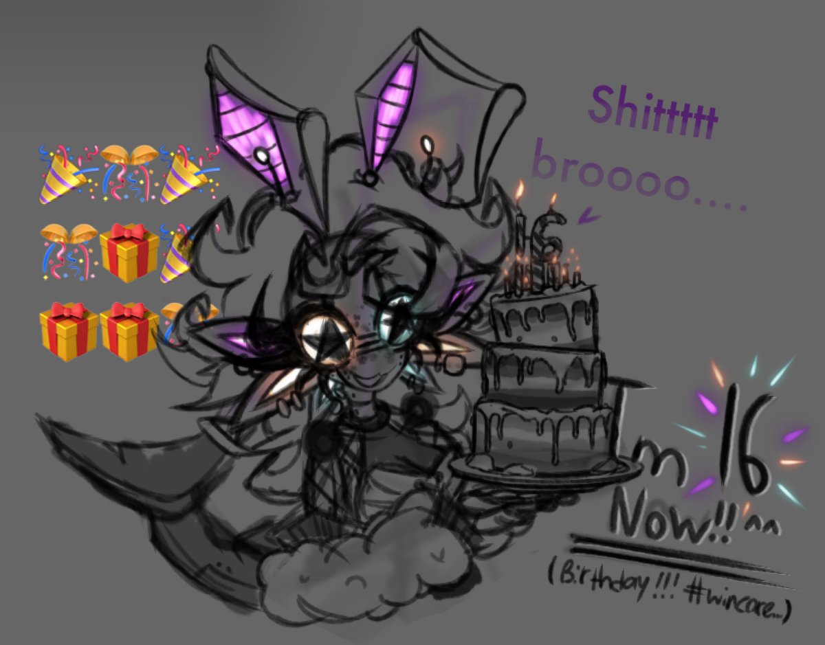 Sk4rlet_Sorb3t's tweet photo. Chat... Im turning into a grandma.... 😭😭😭😭,,,
But ye!!! As of 1 hr ago,,, I turned 16!!! :DDD

Its my birthday!!! ^^ 🎂🎂🎉🥳🥳🎂🎉

(Sorry for the inactivity/radio-silence,,, Ive been doin birthday things + co.!! X .... X)
#birthdaycore https://t.co/9sfOSGz40w