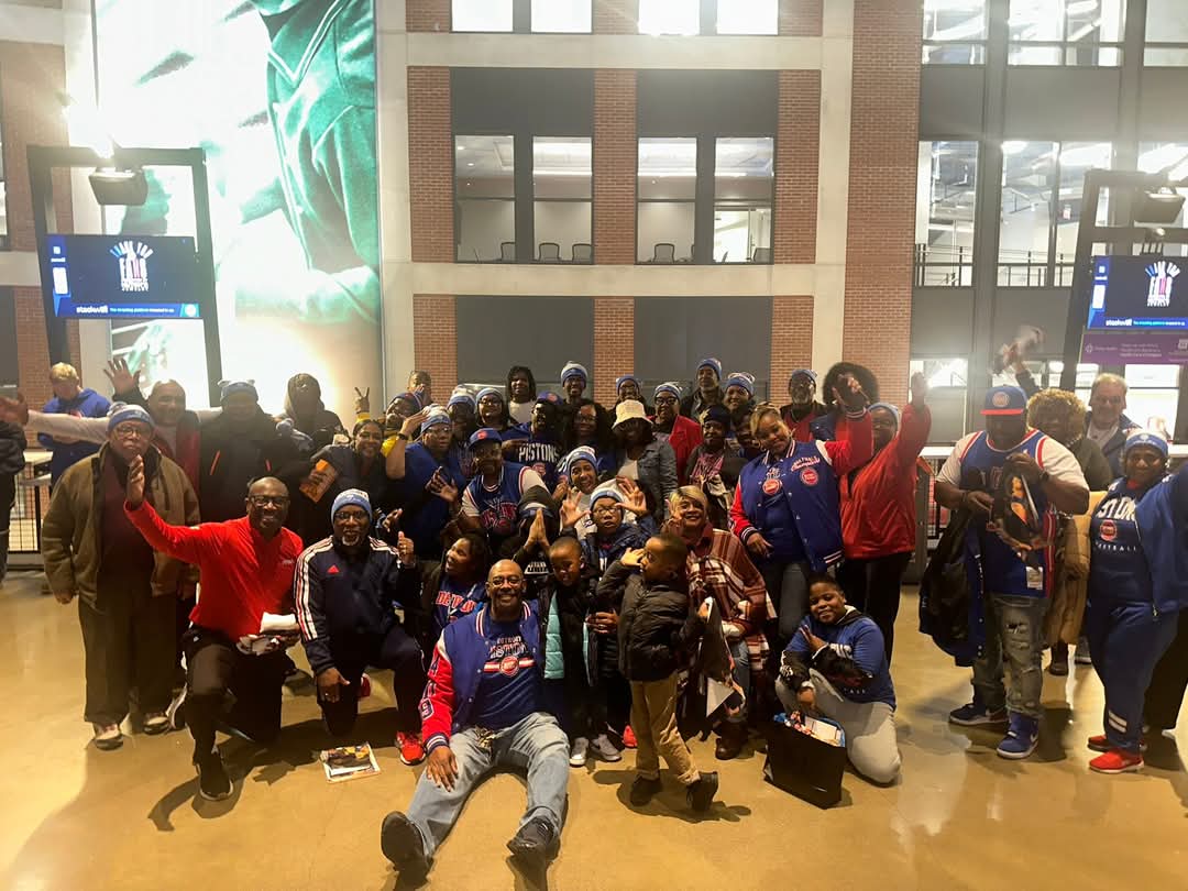 VBMnation's tweet photo. On last night, #VBM enjoyed our Detroit Pistons Family Outing at Little Caesar’s Arena.  Forty-four members enjoyed a night of fun and fellowship, watching the Pistons play the Milwaukee Bucks.  We’re a church that loves family, fellowship, and having fun! 
 
#Pistons #Family https://t.co/q961GTt1Ny