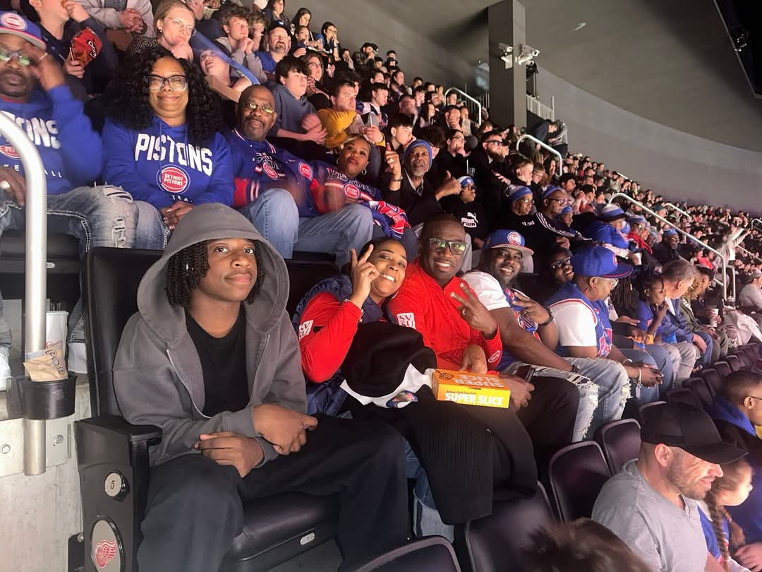 VBMnation's tweet photo. On last night, #VBM enjoyed our Detroit Pistons Family Outing at Little Caesar’s Arena.  Forty-four members enjoyed a night of fun and fellowship, watching the Pistons play the Milwaukee Bucks.  We’re a church that loves family, fellowship, and having fun! 
 
#Pistons #Family https://t.co/q961GTt1Ny