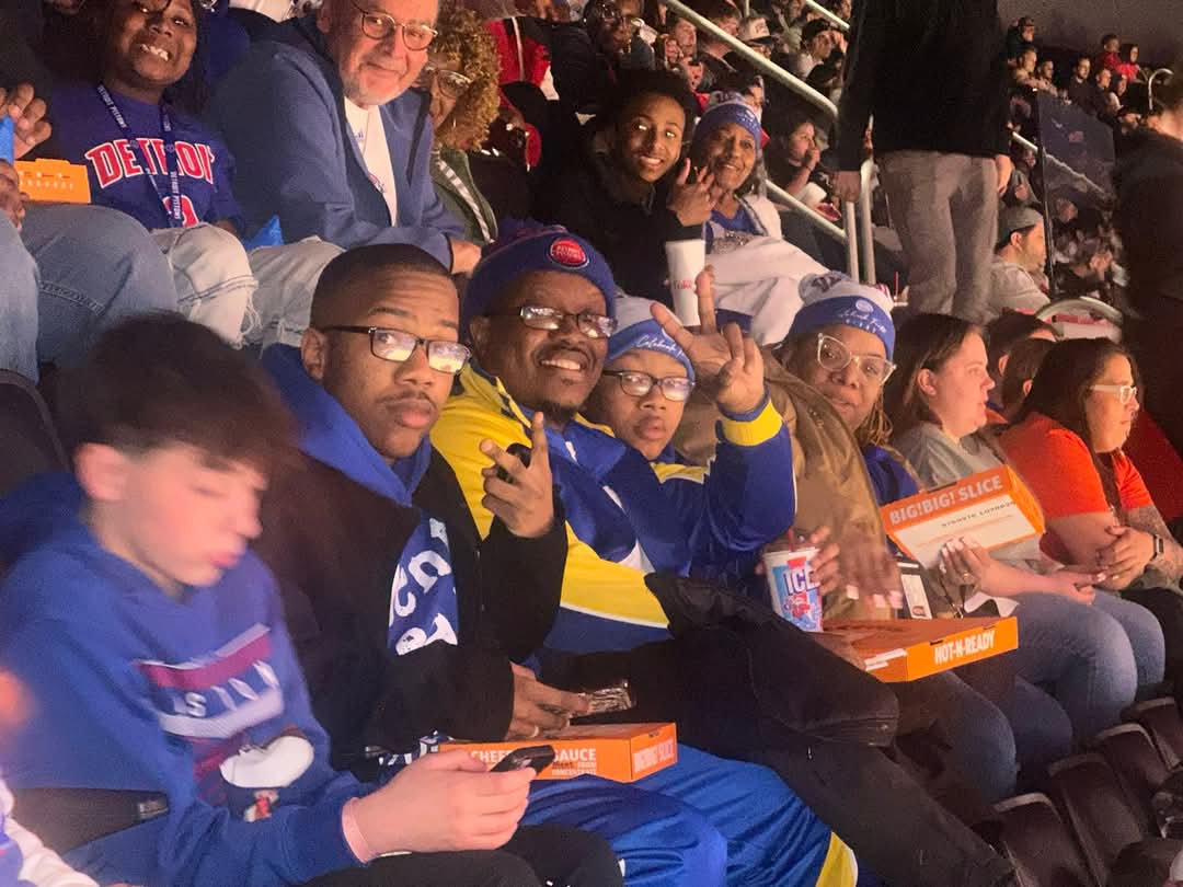 VBMnation's tweet photo. On last night, #VBM enjoyed our Detroit Pistons Family Outing at Little Caesar’s Arena.  Forty-four members enjoyed a night of fun and fellowship, watching the Pistons play the Milwaukee Bucks.  We’re a church that loves family, fellowship, and having fun! 
 
#Pistons #Family https://t.co/q961GTt1Ny