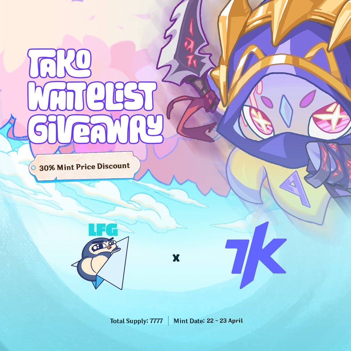 Our friends at <a href="/7k_ag_/">7K Smart Trading (🐙,🤖)</a> are launching an NFT collection

We're giving out 15 spots for a discounted mint price, and you might get one if you:

🍑 QT this with something funny
🍑 Drop your Sui wallet address in a comment below 

Deadline: 10pm UTC Tuesday 15 April

NFT details