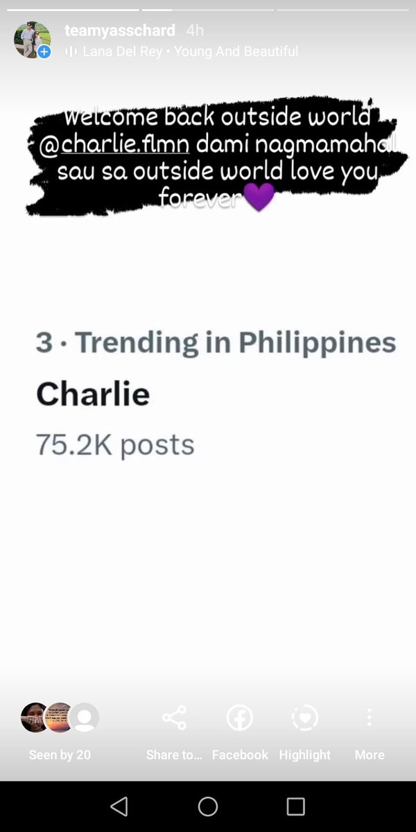 Analyn04985627's tweet photo. Kinikilig ako seen ni Charlie IG story ko sa IG, love you Charlie fleming π
#CharlieFleming #CharliePbb https://t.co/QTlT7cpR44