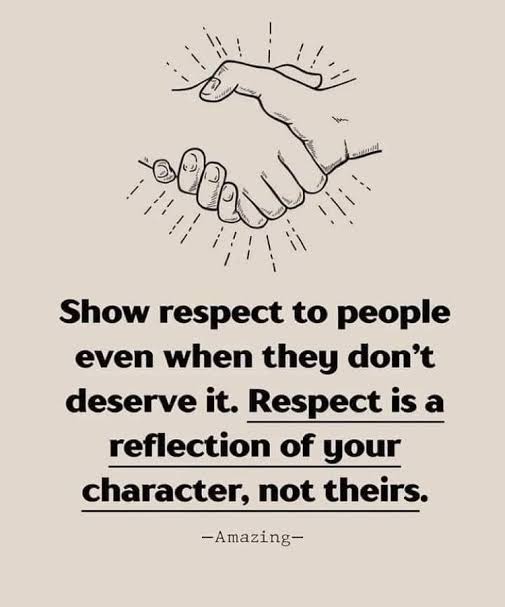 okbabarinde's tweet photo. Respect is a product of genuine spirituality and native intelligence. It reflects in the life of well-mannered individuals. It is reciprocal. Respect people and give them recognition wisely & appropriately. Esteem others better than yourself -Php.2:3-5
#RespectPays
#RespectOthers https://t.co/tvBY5HeA1K