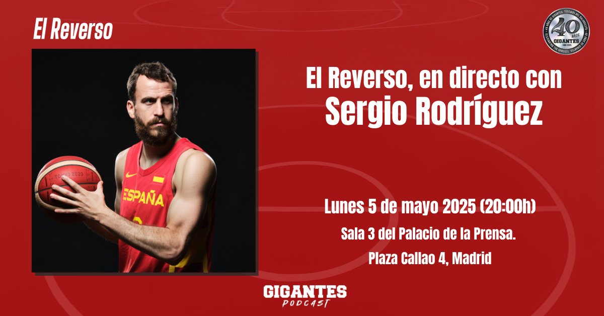 🏀 Vive una entrevista a El Chacho a solo unos metros.

🗣️ Disfruta de un coloquio con <a href="/A_Monje/">Andrés Monje</a> y <a href="/GVazquezNY/">Gonzalo Vázquez</a>

🗓️ Tienes una cita con El Reverso el 5 de mayo, en el Palacio de la Prensa (Madrid). 

⏳ Entradas limitadas 👉​ gigantes.com/tienda/eventos…