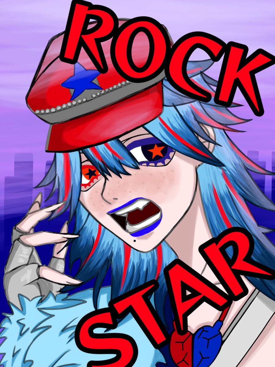 ロックスター🎸⭐️
ロック(6:09)な時間にあげたかったけど見事に忘れてたw
 #Adoart