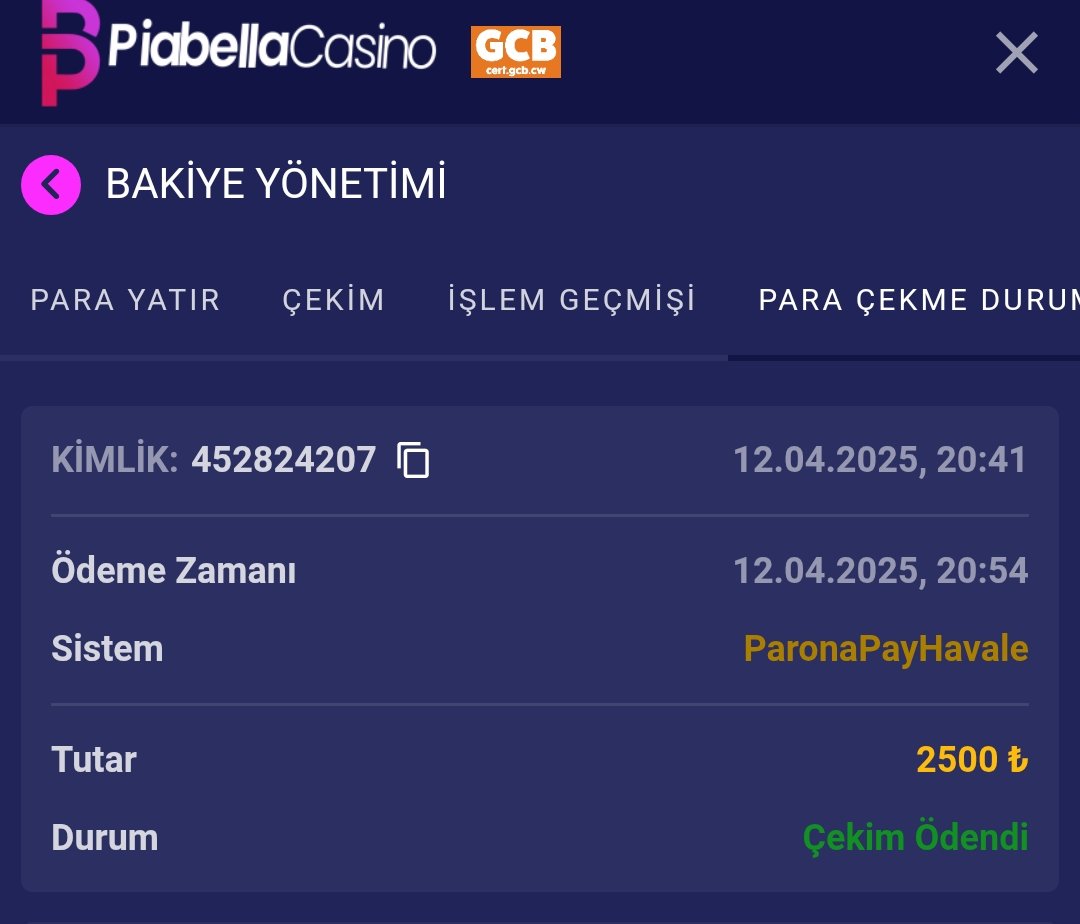 lazzdanadam's tweet photo. PiaBellaCasino_  çekim talebim anında gönderildi. Çok teşekkür ederim #Piabellacasino https://t.co/G17qSSHVKH