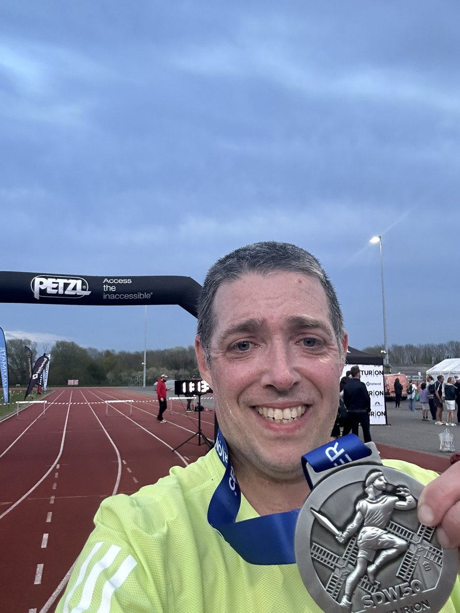 robohara83's tweet photo. I did a thing today… NDW50 11:11:44 having battled an ear infection and cold last 6 weeks, this should have been a DNS but finished much quicker than I thought #sdw50 #Centurion https://t.co/jOGJ4V9qWn