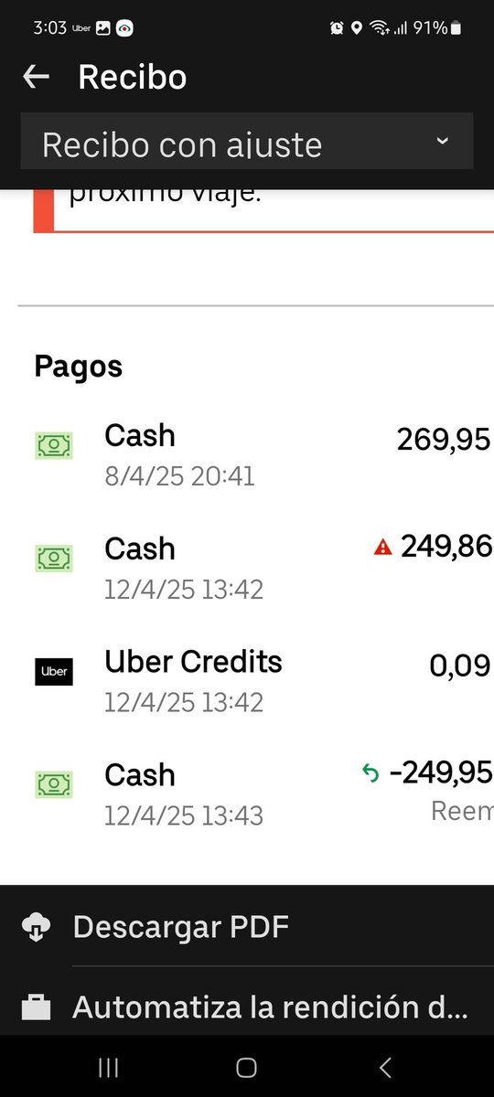 YuaridVader's tweet photo. @Uber_MEX como es posible que me hagan un cobro, de una devolución 4 días después, de un viaje que pagué en efectivo, y que pasen 4 días y apenas notifique, @Uber_MEX @Uber_Support requiero una solución. Ya envié MD ya basta de estos problemas https://t.co/2Xdevdl9hc