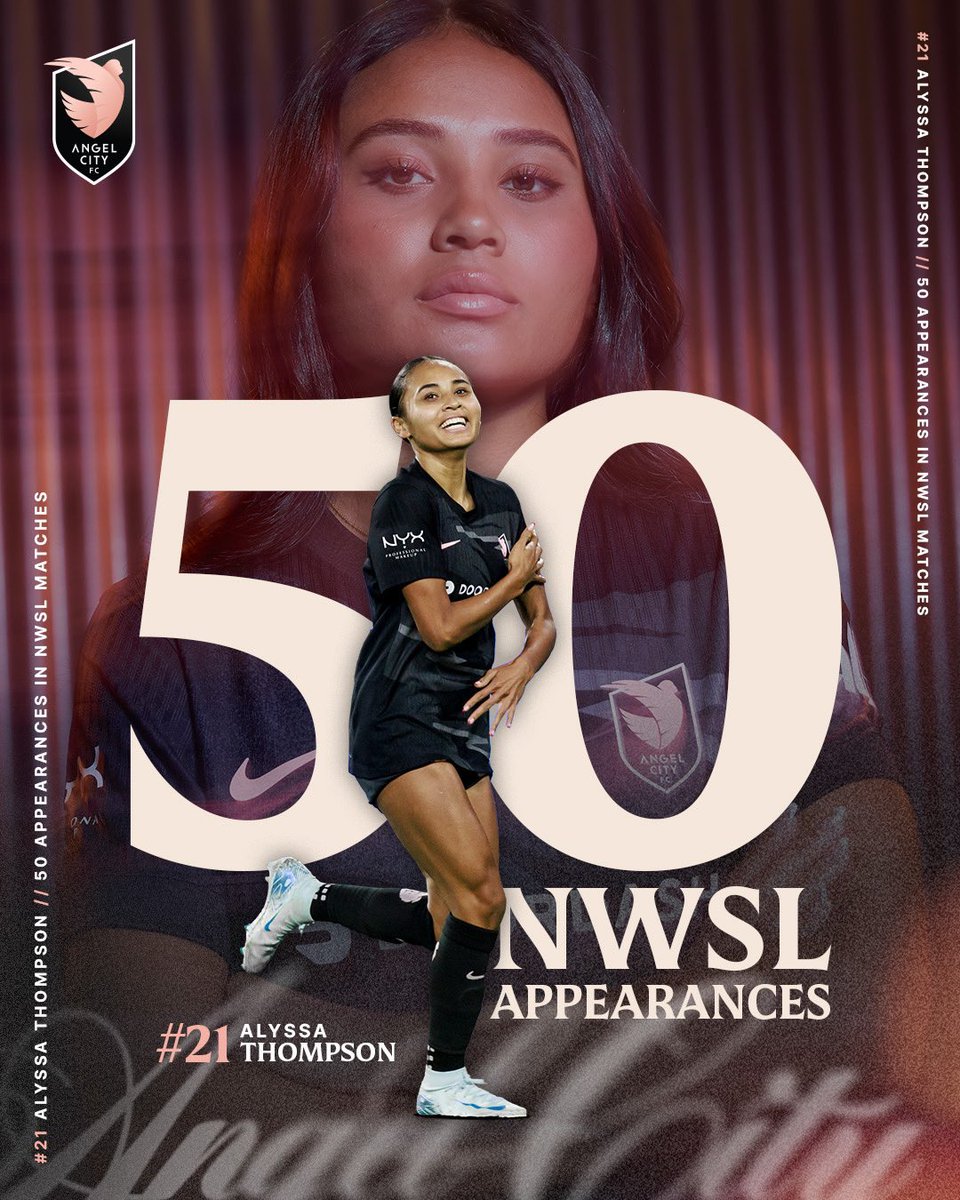 Today marks Alyssa Thompsons 50th NWSL regular season appearance 🏆 Go off in the comments for Alyssa!!!

#Volemos | #NWSL | #HOUvLA | #AngelCityFC