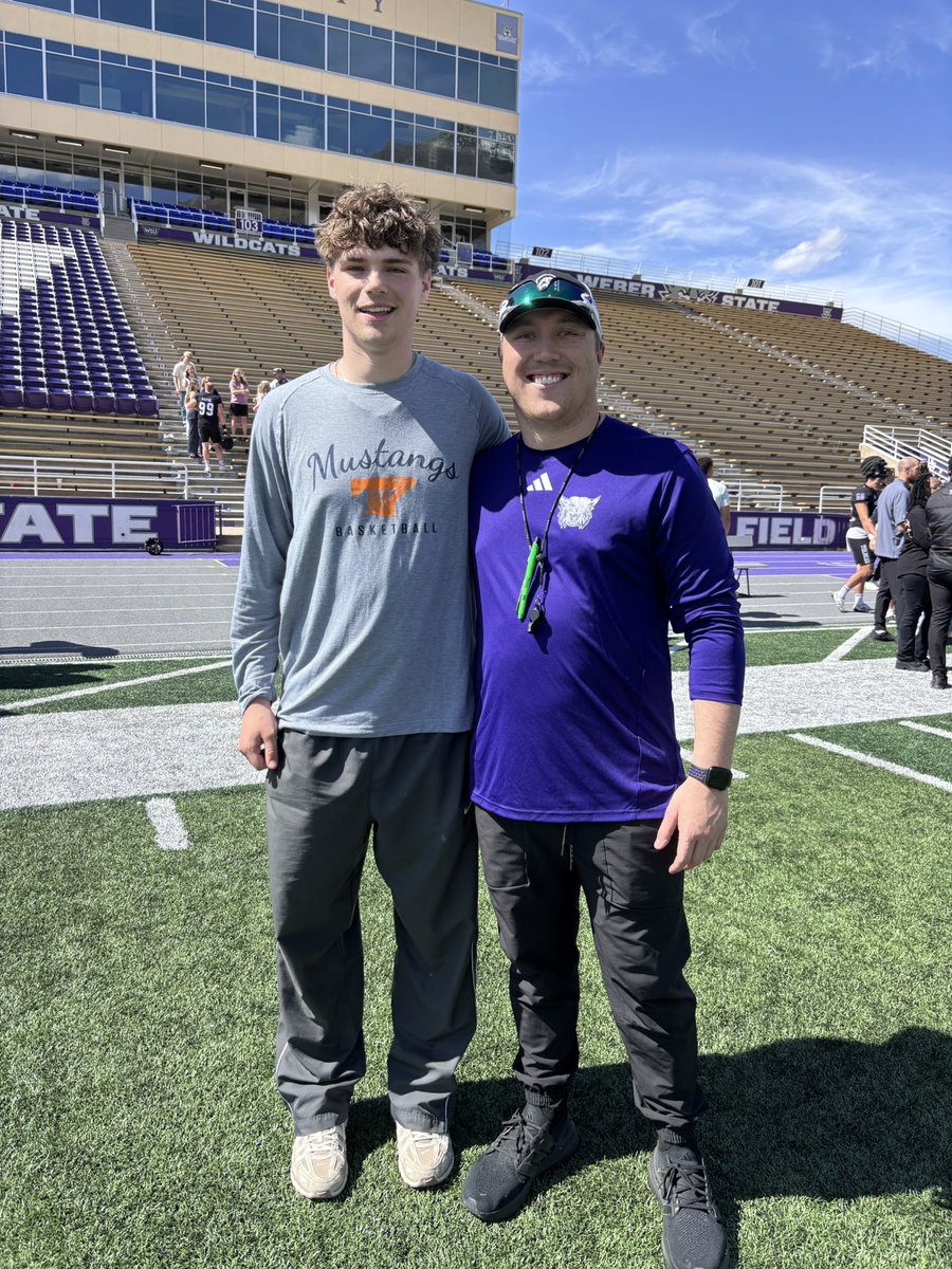 Had a great time up at <a href="/weberstatefb/">Weber State Football 🏈</a> spring game today. Thank you for having me <a href="/CampbellJace/">JUICE🔋</a> <a href="/CoachConley66/">Robert Conley</a> <a href="/mmental7/">Mickey Mental</a>