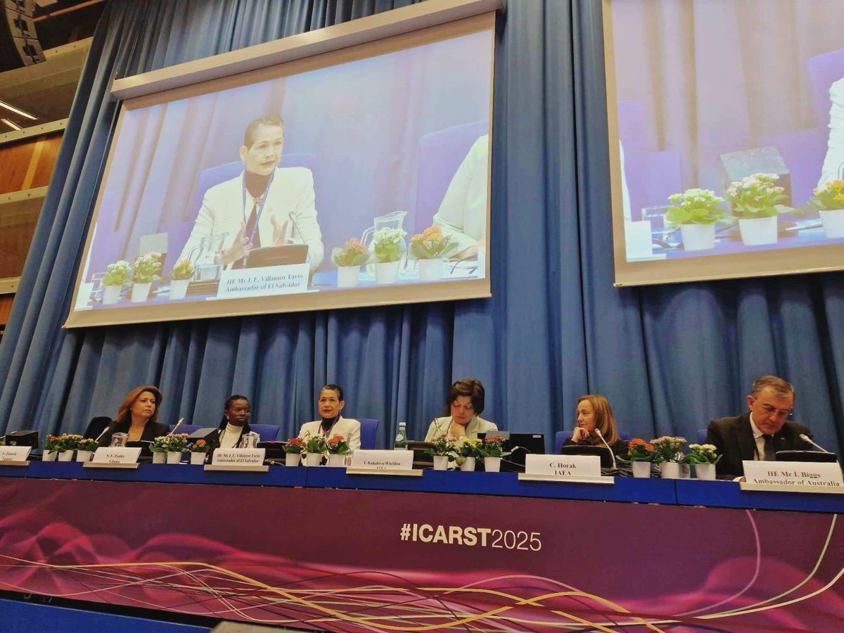 JuliaVillatoroT's tweet image. Honored to join #ICARST2025 panel on “Equal Opportunities in Radiation Science and Technology”. Proud to present El Salvador’s commitment and advances to this important matter. 
@iaeaorg 
@IAEANA  
@WiN_IAEA @WiNIAEAChapter