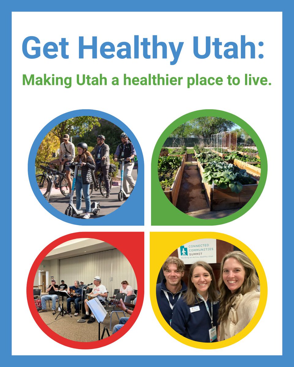 We partner with state and local leaders to build thriving communities where physical activity, healthy eating, and mental wellbeing are a part of everyday life. We want to connect with you! Follow us on social media, or visit our website at gethealthyutah.org to learn more.