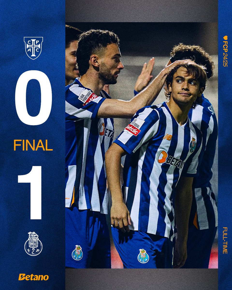 FCPorto's tweet photo. Final do Jogo ⏱ Três pontos para os Dragões 💪

🔵⚪Casa Pia AC 0-1 FC Porto
⚽5' Rodrigo Mora

#CPACFCP https://t.co/Tw3W2BLZW6
