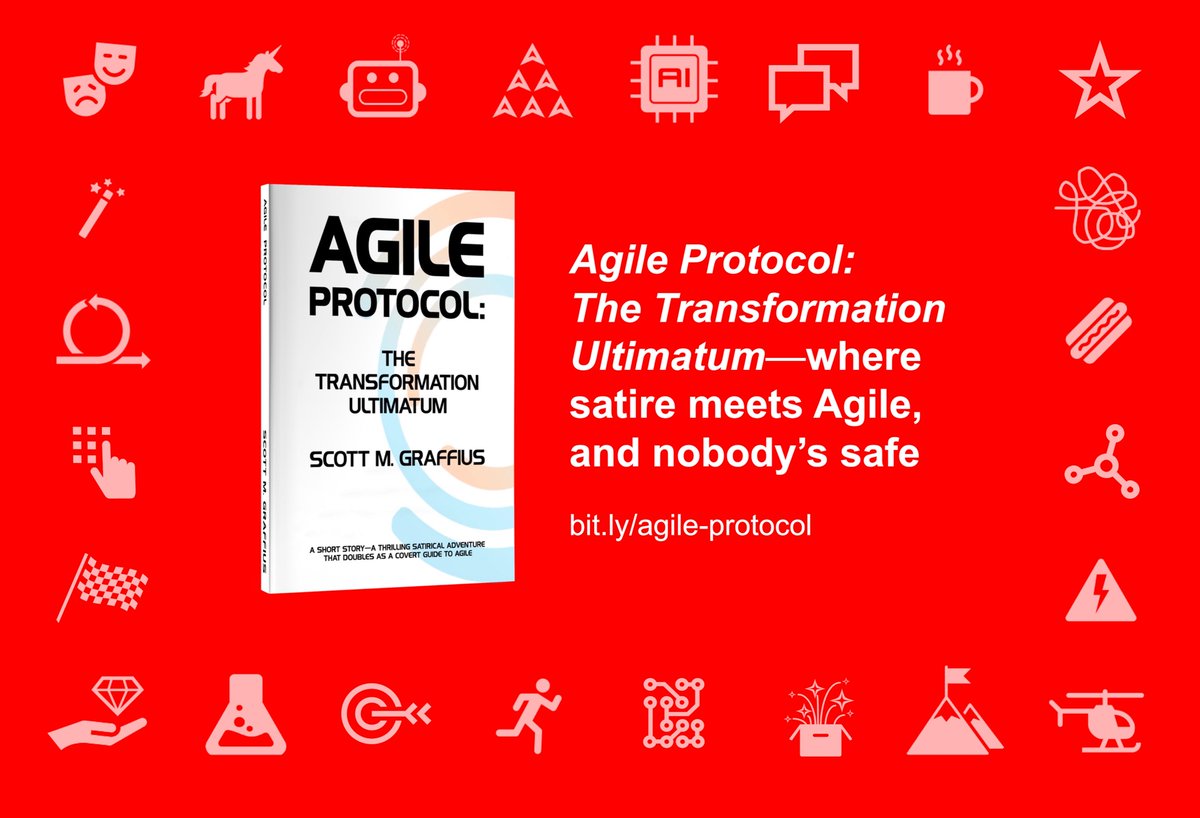 My new book—"Agile Protocol: The Transformation Ultimatum"—is brimming with...

▪️ Real Agile principles
▪️ Satire and humor (such as corporate cosplay and a talking kanban board with a personality disorder)
▪️ Sheer narrative velocity

Get it on Amazon: amzn.to/4jeC8Fu/.