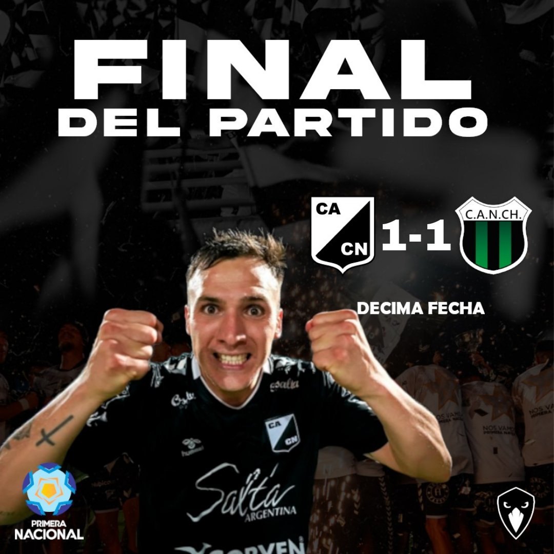 ⚔️ Final en el estadio Padre Ernesto Martearena, el cuervo logró cosechar un punto frente a Nueva Chicago, el gol azabache lo hizo Germán Lesman.