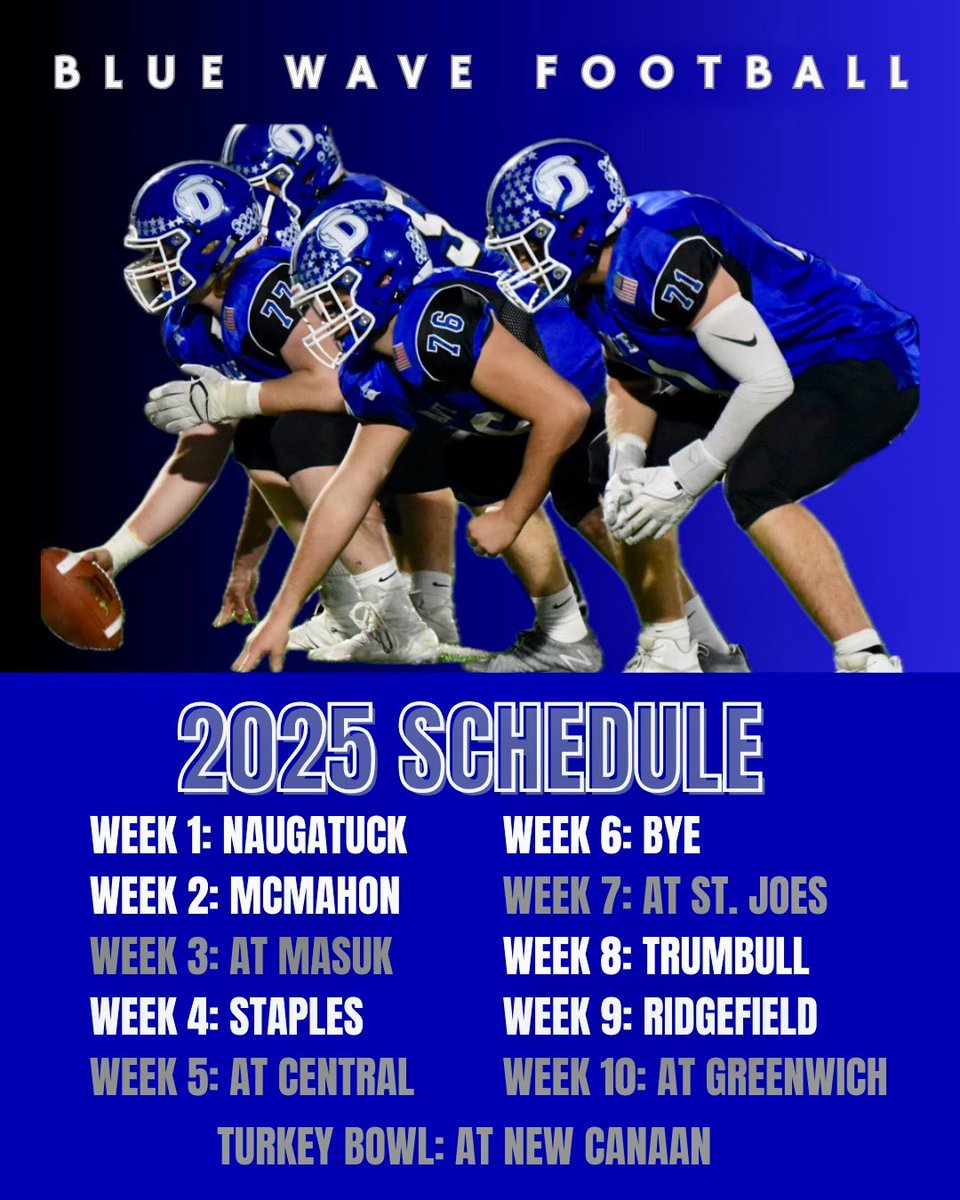 2025 Schedule: Blue Wave Football is looking forward to an exciting fall schedule! #rollwave #waveball #bluewavepride