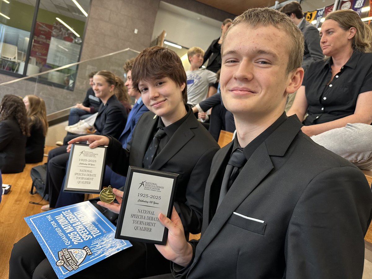 August Snyder and Andrew Coleman qualified for NSDA NATIONALS in Public Forum Debate!!🔥❤️