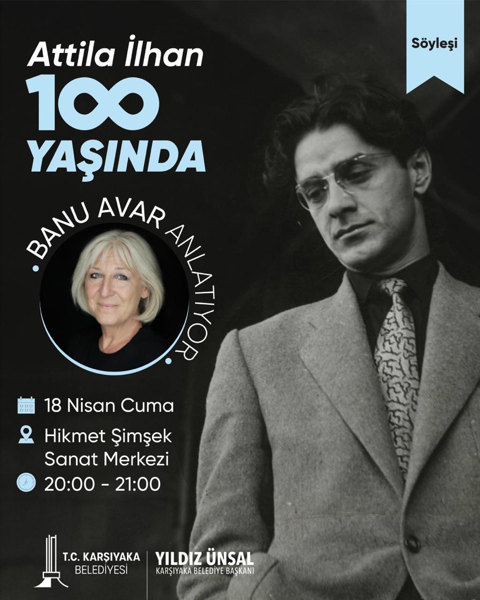 AvarBanu's tweet photo. İzmir bekle beni geliyorum:))
18 Nisan cuma  saat 20:00
Karşıyaka / Attila İlhan 100 yaşında söyleşisi

19 Nisan  cumartesi  saat: 16:00
İzmir Kitap Fuarı/ Küresel Oyun ve Alaycı Kuşlar https://t.co/h6p7iuEKdX