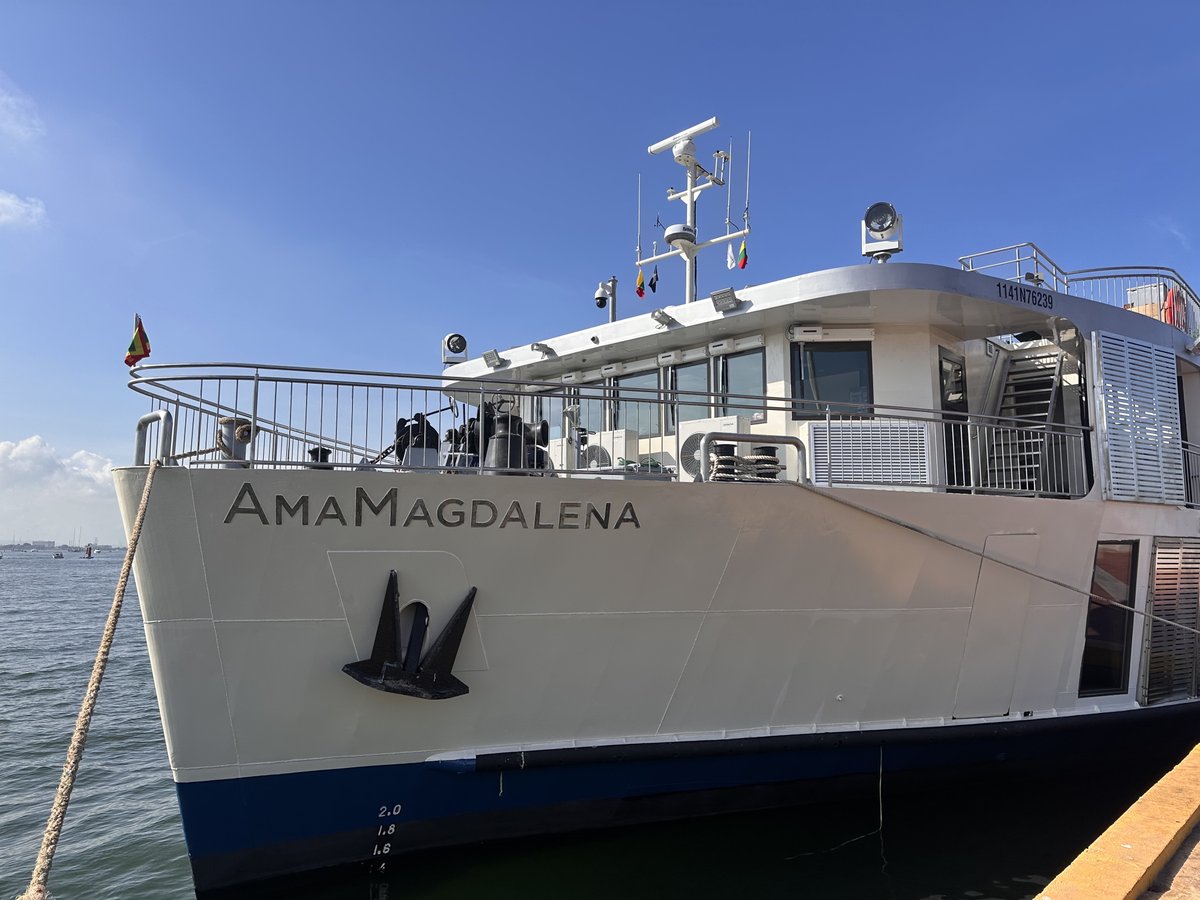 AmaWaterways's tweet photo. History is made today – we’re cruising in Colombia! 
AmaMagdalena has officially embarked on her maiden voyage along the Magdalena River, bringing Colombia’s vibrant culture, stunning landscapes and warm spirit to life. We couldn’t be more excited to share this with our guests! https://t.co/Cah023mgwO