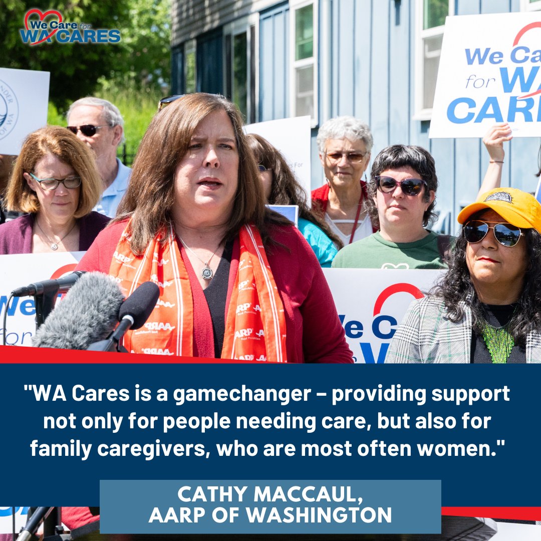 Cathy from the AARP of Washington understands that caregiving is hard work.

That's why she advocates for WA Cares and has worked to expand benefits to cover near retirees and to make benefits portable.