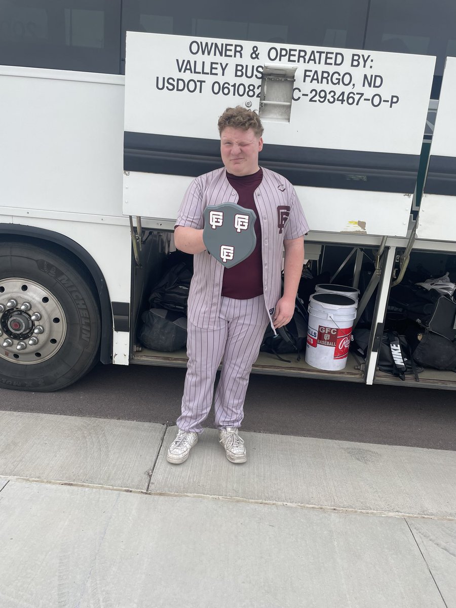 GFCBaseball's tweet image. Shields of the games today go to Logan Nikle and Keegan Hensrud 
Logan threw a complete game shutout against O’Gorman and Keegan was a key player all weekend

With two solid wins today, your Knights will be back in action Tuesday at Fargo South
#KnightofTheNight