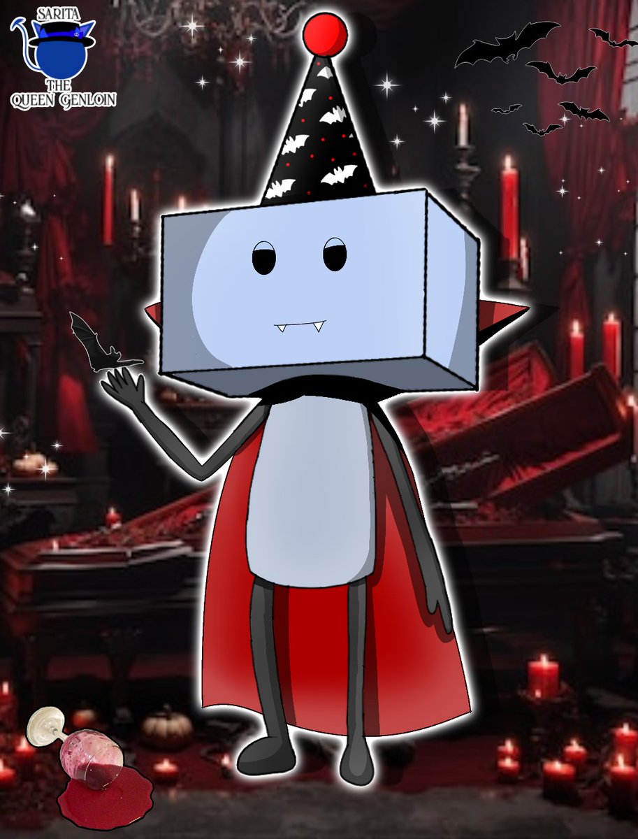 SayloinRiki's tweet photo. Vampire Boy Blam 
(Vampire Blam)
🥳⬜🧛🏻‍♂️🦇 🖤🩸✨
.
#onaf #onenightatflumptys #birthdayboyblam #bbb #vampire #vampireboy #humanoidboy #bats #blood #goth #monsterboy #boxboy #digitalart #humanoidart #monsterart #fanart #artwork https://t.co/31wuc9DI46
