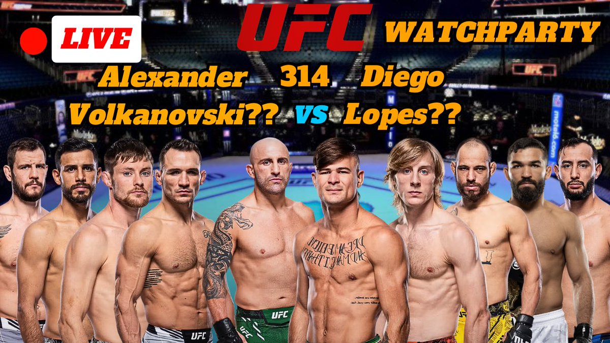EAviss86869's tweet photo. @ufc I AM LIVE 

🔴LIVE! UFC 314: Alexander Volkanovski VS. Diego Lopes WATCHPARTY!!

THE WATCHPARTY:
https://t.co/9uGsVoB1r8

🔴THIS WEEK IS UFC 314: Alexander Volkanovski VS. Diego Lopes

👉🏻: EDDIE'S Youtube:
https://t.co/Q8Dy5dxNDd

#boxing #ufc #mma #ufcfightnight #UFC314 https://t.co/CuCj9cSgSj