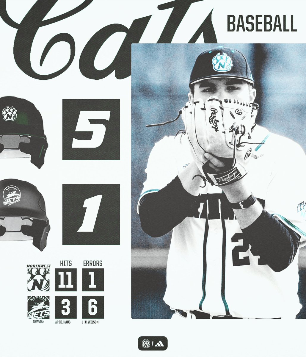 NWBearcatBSB's tweet photo. 𝟹𝟷 𝙱𝙰𝚃𝚃𝙴𝚁𝚂 𝙵𝙰𝙲𝙴𝙳. ✅
𝟷𝟺 𝙺𝚜. ✅
𝙲𝙾𝙼𝙿𝙻𝙴𝚃𝙴 𝙶𝙰𝙼𝙴. ✅
'𝓒𝓪𝓽𝓼 𝚆𝙸𝙽. 𝚂𝙴𝚁𝙸𝙴𝚂 𝚃𝙰𝙺𝙴𝙽. ✅

Northwest takes game two from Newman, 5-1, behind Haug's stellar complete-game performance.

Sunday's game three is set for 1 p.m .

#OABAAB https://t.co/fmsyjJTatz