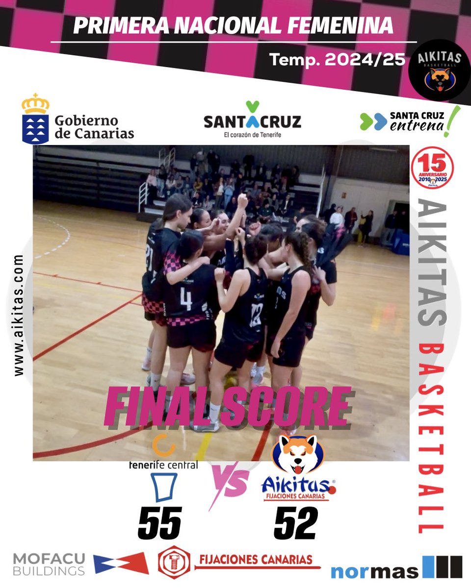 AikitasBasket's tweet image. Gran partido de nuestro equipo de Primera Nacional Femenina 💪🩷🖤¡Seguimos sumando, seguimos soñando… y seguimos luchando! Vamosss Aikitas
#FaseFinal #PrimeraNacionalFem 🩷🖤 #VamosAikitas #FijacionesCanarias #MofacuBuildings #NormasAsesoríaTécnica #SantaCruzEntrena #Aikitas