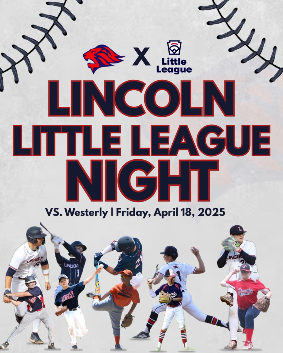 Lincoln Lions HS Baseball (@lionsbsb) on Twitter photo CALLING ALL LITTLE LEAGUERS⚾️
LHS Baseball is hosting a Little League Night this Friday when they play Westerly! All Lincoln Little League players are welcome! There will be pregame festivities prior to the 4:00 pm gametime start! Come out and support!
#GoLions
<a href="/LHSRI_Athletics/">Lincoln Athletics</a> CALLING ALL LITTLE LEAGUERS⚾️
LHS Baseball is hosting a Little League Night this Friday when they play Westerly! All Lincoln Little League players are welcome! There will be pregame festivities prior to the 4:00 pm gametime start! Come out and support!
#GoLions
<a href="/LHSRI_Athletics/">Lincoln Athletics</a>