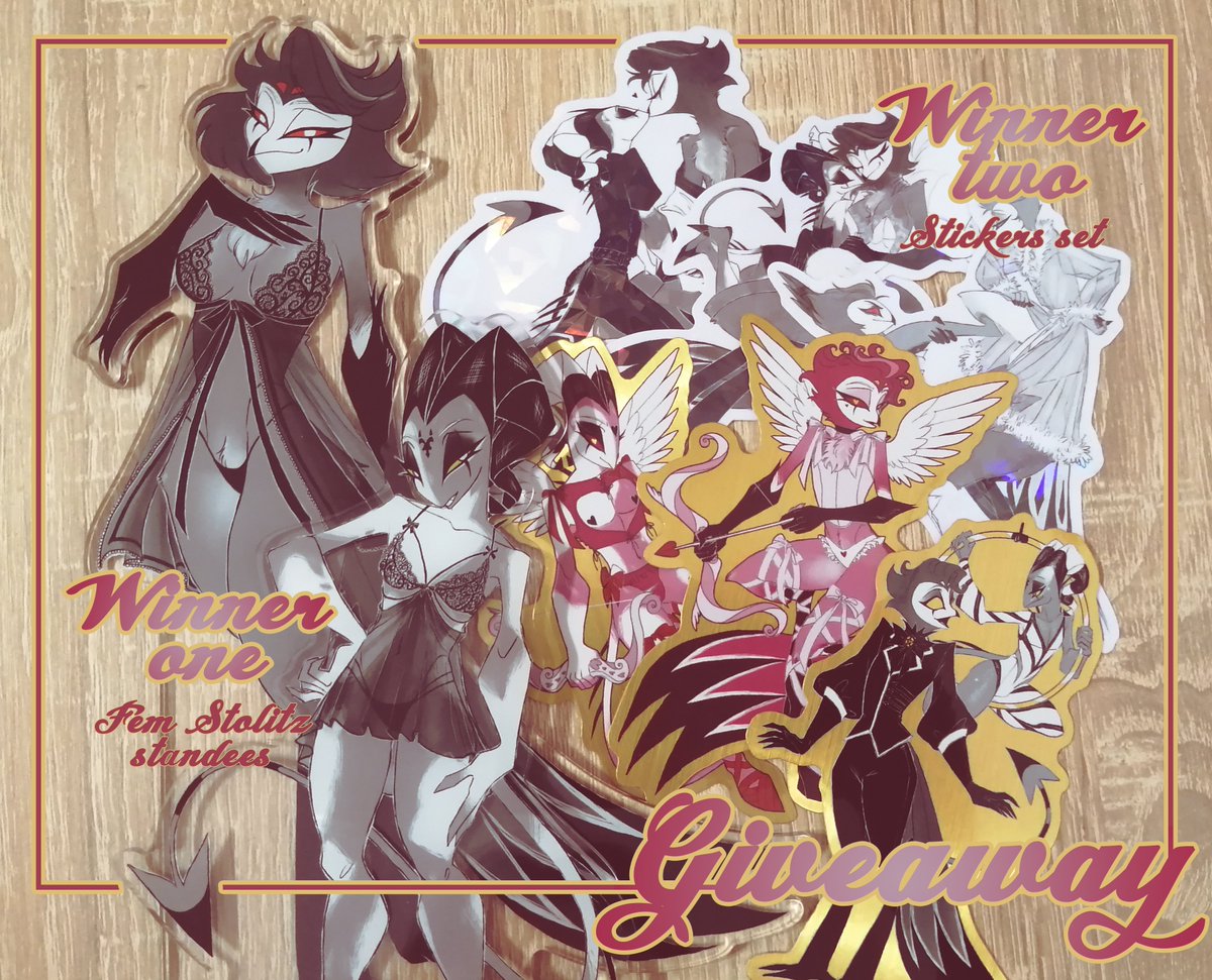 i'm giving away two standees and a stickers set! there will be two winners.
if you want to participate, retweet and comment:
🖤 for the standees
❤️ for the stickers set
💛 for both! 
giveaway ends on monday ☺️