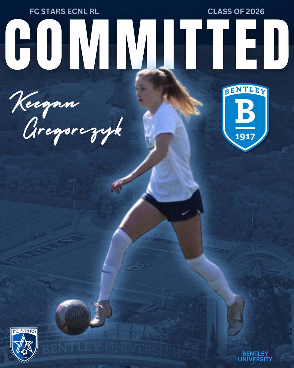 FC Stars (@starsofma) on Twitter photo Congratulations to FC Stars ECNL RL Blue player, Keegan Gregorczyk, on her commitment to play DII soccer at Bentley University! ⭐️🔵
#FCStars #StarsNation #ProvenPathway <a href="/BentleySoccer/">BentleyWSoccer</a> Congratulations to FC Stars ECNL RL Blue player, Keegan Gregorczyk, on her commitment to play DII soccer at Bentley University! ⭐️🔵
#FCStars #StarsNation #ProvenPathway <a href="/BentleySoccer/">BentleyWSoccer</a>