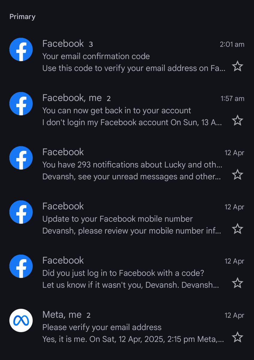 Devansh81270's tweet photo. @Meta grievance  officer india 

Amrita Kaushik is not showing my Facebook account login problem I'm doing more mail https://t.co/IbTRoo7MQS