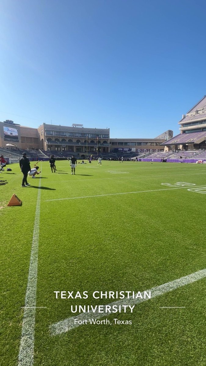 Had an amazing time at <a href="/TCUFootball/">TCU Football</a> today! Thank you <a href="/CoachJuice6/">Juice Brown</a> for having me.
