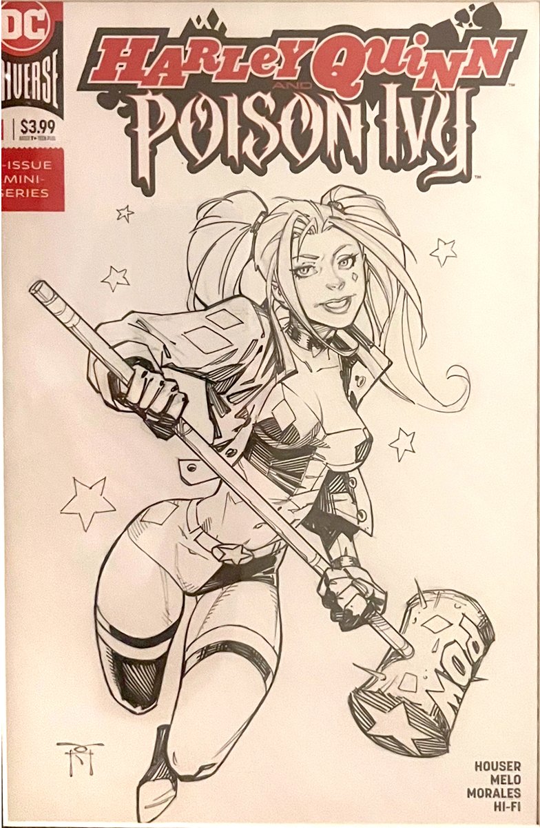 Harley Quinn Sketch Cover from a convention awhile back. Camera photo.
Pencil and ink. 6.5 x 10.25"

#harleyquinn #dccomics #sketchcover #comicart