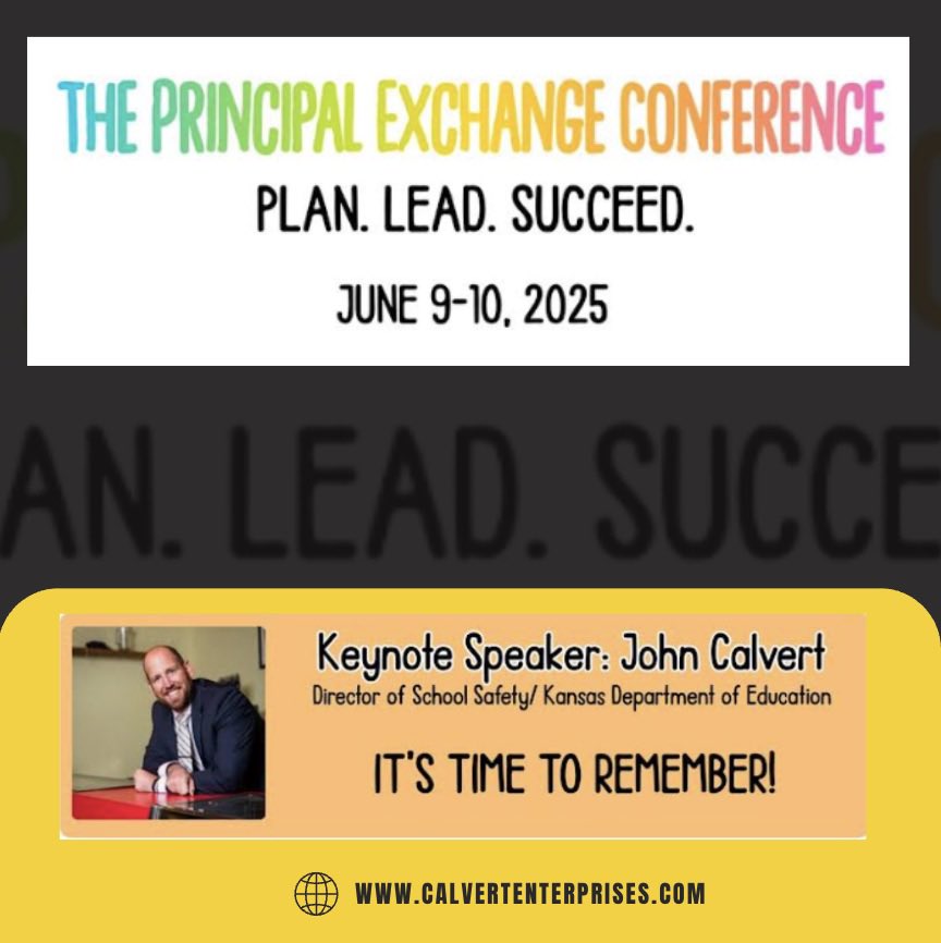 CalvertEnt1's tweet photo. Catch us June 9 and 10 presenting both keynotes, and Heather has an additional session! Registration is open - grab a VIP ticket to also get a copy of our book! @KSPrincipals #schooladmin https://t.co/1e7kjU9tL1