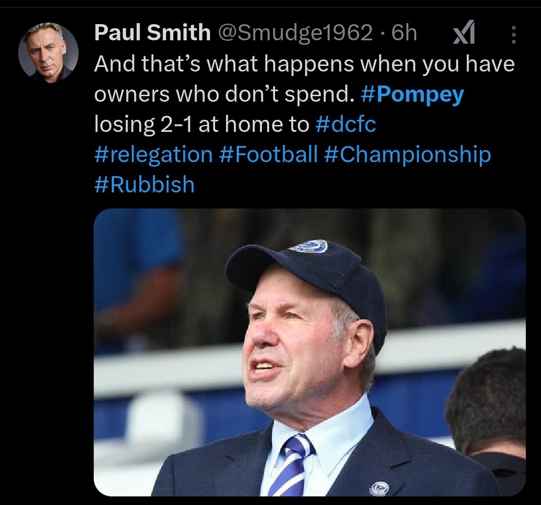 pompeyaj1's tweet image. This paul Smith guy is a complete knobhead   👍 #Pompey #portsmouth #knob