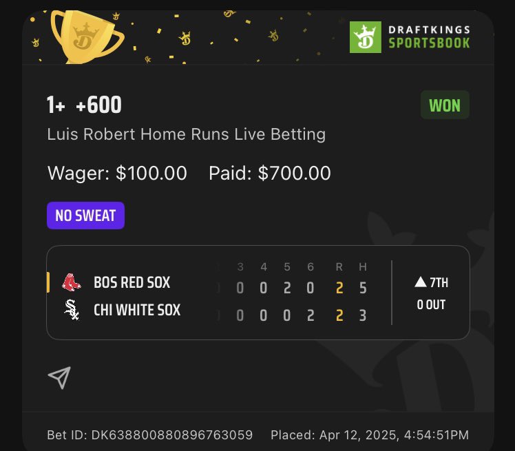 CASH IT LUIS ROBERT🤑⚾️

Only play so far today!

More winners later 👀

Come check us out now with a 7 day free trial!

dubclub.win/r/CLE_SPORTS_F…