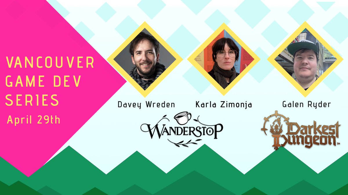 Announcing Vancouver Game Dev Series happening in 2 WEEKS!

🍵We'll have a very special Q&amp;A with Davey Wreden and Karla Zimonja of Wanderstop!

☠️Galen Ryder will share about the tools used to make Darkest Dungeon 2

Tickets are limited -> bit.ly/vgdsAPR2025