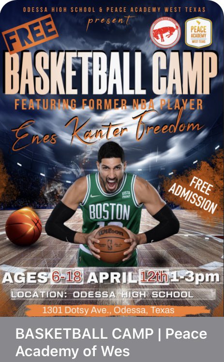 OHSbronchoHOOPS's tweet photo. Great turnout for the Enes Kanter Freedom Basketball Camp. Thank you Peace Academy for allowing us to help you all service the community. Great event!

@BigRedBronchos @BronchoNews @ECISDAthletics https://t.co/kae8iyFOwR