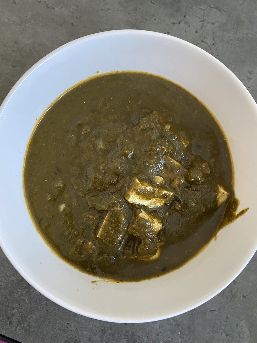 My homemade palak paneer, verdict: Too watery, too salty and too much cumin. So recipe needs some tweaking, but I'll definitely try again 😋