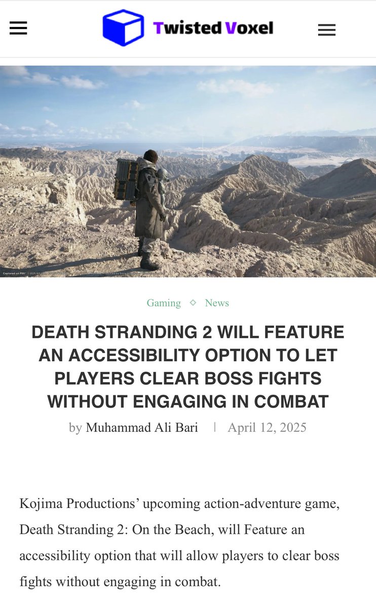 Pirat_Nation's tweet photo. Death Stranding 2 Will Feature An Accessibility Option To Let Players Clear Boss Fights Without Engaging In Combat https://t.co/4et0tSkuWu