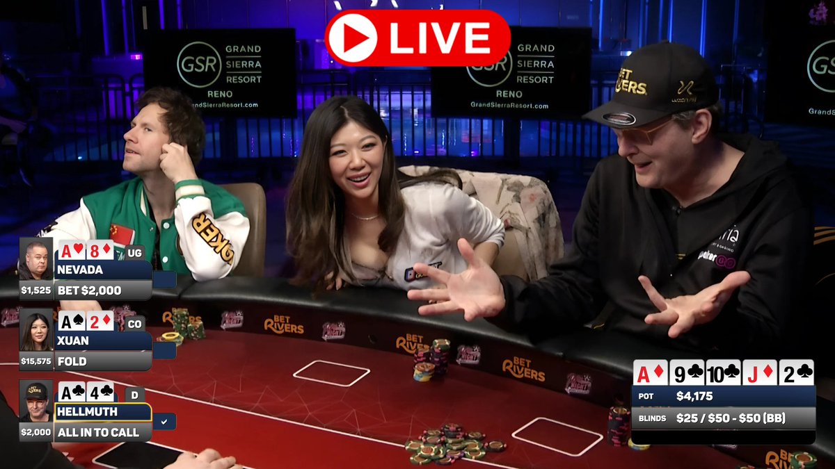 LIVE! RIGHT NOW! 

Hellmuth's Home Game, Day 2 💰

<a href="/phil_hellmuth/">phil_hellmuth</a>
<a href="/junglemandan/">Daniel Cates 🇺🇸 🌎</a>
<a href="/xxl23/">Xuan Liu</a>
<a href="/DJWashburn_/">DJ Washburn</a> 

▶️ youtube.com/live/BRFfd7D6Y…
